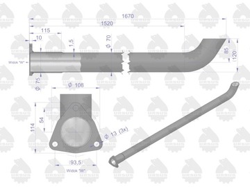 Трубка глушителя C-385 Turbo ORIGINAL URSUS [89014040R