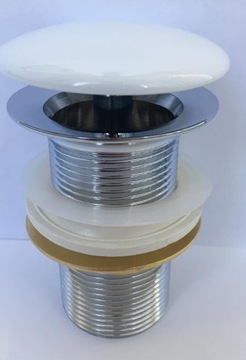 ZESTAW: KOREK KLIK-KLAK bez PRZELEWu Biały + SYFON UMYWALKOWY DO UMYWALKI