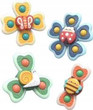 ZABAWKI PRZYSSAWKI DLA DZIECI BĄCZKI FIDGET x4