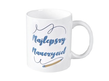 KUBEK NAJLEPSZY NAUCZYCIEL PORCELANA BIAŁY
