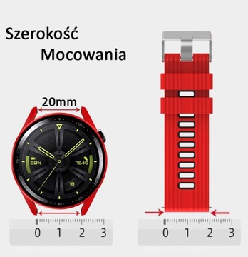 PASEK OPASKA 20mm UNIWERSALNY do ZEGARKA SMARTWATCH SAMSUNG HUAWEI XIAOMI