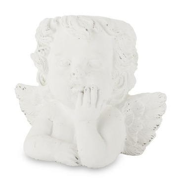Osłonka cementowa biały aniołek 27x24cm doniczka