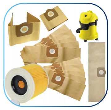 10x WORKI FILTR DO ODKURZACZA KARCHER MV3 WD 3.200 WD3 PREMIUM WD3200 WD 3