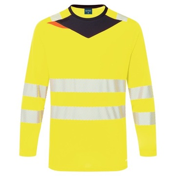 T-shirt Koszulka Robocza Długi Rękaw Odblaskowa Portwest