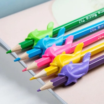 10pcs/lot Random Color Kids Pen Grasp Holder Silicone Students Learning