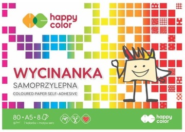 BLOK WYCINANKA SAMOPRZYLEPNA KOLOROWA - A5/8K 80g