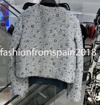 A186 КУРТКА С ВЫШИВКОЙ ZARA ПАЛЬТО КУРТКА С ПАЙЕТКАМИ - L