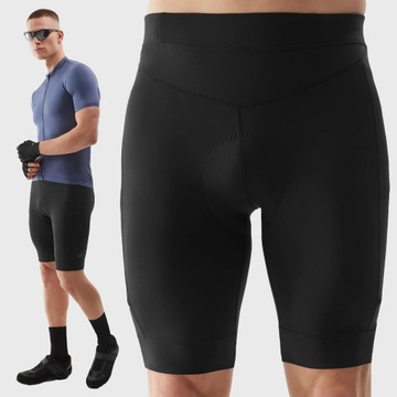 4F SPODENKI ROWEROWE Z ŻELOWĄ WKŁADKĄ MĘSKIE CZARNE filtr UPF 50 SS24