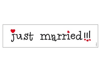 Tablice ślubne na auto ślub Just Married wesele