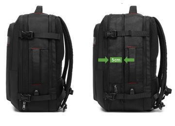 Рюкзак Poso PS-663 для ноутбука 17,3 USB, ручная кладь в самолет, 3 отделения