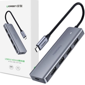 UGREEN Adapter Hub USB-C do 4x USB 3.0 + micro USB