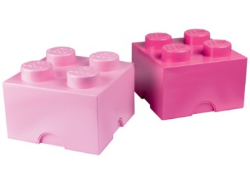 LEGO контейнер цеглинка коробка рожевий великий 2 шт.