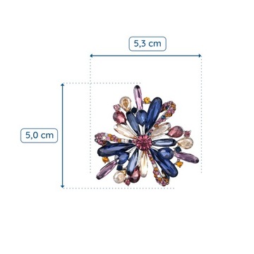 PINETS Broszka Kolorowy kwiat z cyrkoniami