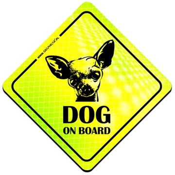 MAGNES ODBLASK DOG ON BOARD PIES NA POKŁADZIE NEON
