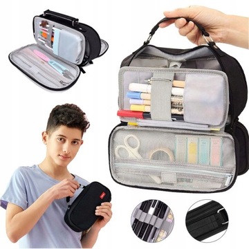 Большой школьный пенал с тремя отделениями, сумка 3-в-1.