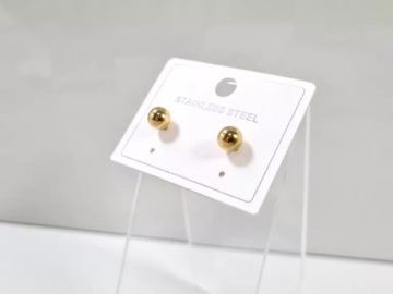 ПОЗОЛОЧЕННЫЕ СТАЛЬНЫЕ СЕРЬГИ ШАРОВАЯ СТОЙКА