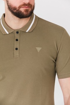 GUESS - Khaki koszulka polo męska r XL