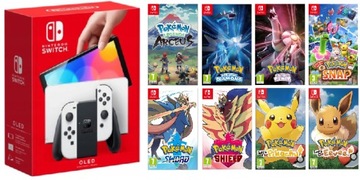 KONSOLA NINTENDO SWITCH OLED + 2 GRY POKEMON