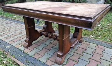 Stół zabytkowy duży drewniany stolik antyk vintage retro 164x102 cm