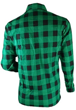 KOSZULA FLANELOWA Robocza 100% BAWEŁNA męska BHP ZIELONA KRATA rozmiar XL