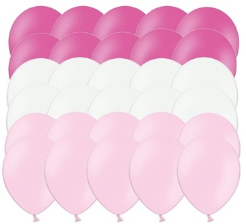 Balony na Roczek Chrzest Baby shower różowe 30 szt