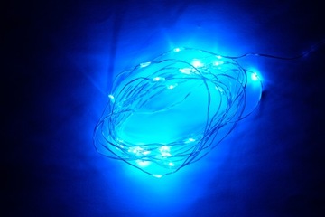LAMPKI DRUCIK ŻYŁKA LED 30 NA BATERIE NIEBIESKIE
