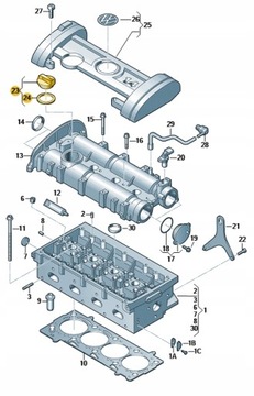 ОРИГИНАЛЬНАЯ КРЫШКА МАСЛЯНОГО ЗАЛИВА С ПРОКЛАДКОЙ 06B103485C AUDI VW SEAT SKODA