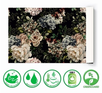 Защитный коврик на стол 120х60 пионы пастельные