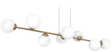 LAMPA WISZĄCA SUFITOWA ŻYRANDOL NOWOCZESNA ZŁOTA BIAŁE KULE LED