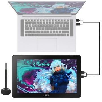 Графический планшет BOSTO 16HD с диагональю 15,6 дюйма и пером