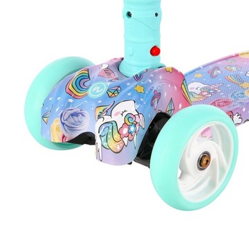 ДЕТСКИЙ ТРЕХКОЛЕСНЫЙ САМОКАТ, ЕДИНОРОГ, ПОДСВЕТКА СВЕТОДИОДНАЯ NILS FUN
