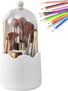 Держатель для кистей с крышкой, пыленепроницаемый, вращающийся на 360 градусов, органайзер.