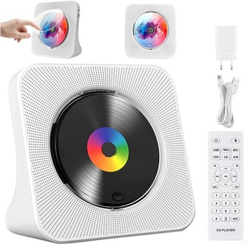 PRZENOŚNY ODTWARZACZ CD Z BLUETOOTH WYŚWIETLACZ LCD GŁOŚNIKI HIFI PORT USB