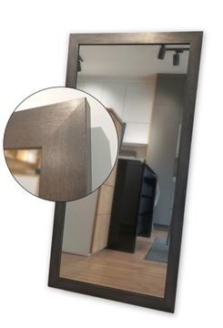DUŻE Lustro w grafitowej włoskiej ramie MDF 140x60