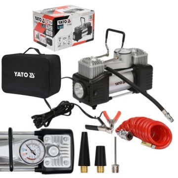 АВТОМОБИЛЬНЫЙ КОМПРЕССОР YATO С МАНОМЕТРОМ НАСОС-КОМПРЕССОР 12В 250ВТ