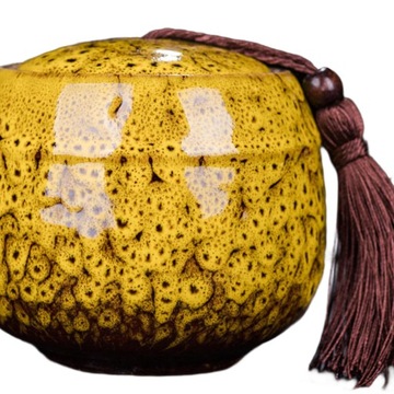 Ceramiczny pojemnik na herbatę Pojemnik na żywność Żółty 6,2 x 5,2 cm 70ml