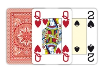 Карточки Modiano 4 Jumbo, 100 % пластик, красный цвет