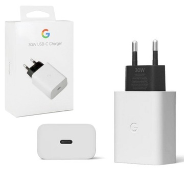 Быстрое зарядное устройство Google Travel Charger USB-C PD 30 Вт, белое (GA03502-EU)
