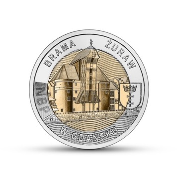 5 zł 2021 r. BRAMA ŻURAW GDAŃSK