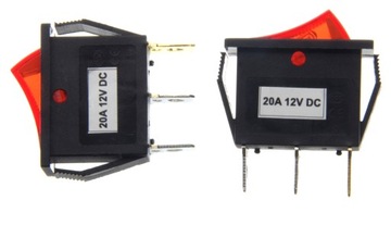 Przełącznik z czerwonym podświetleniem 20A/12V