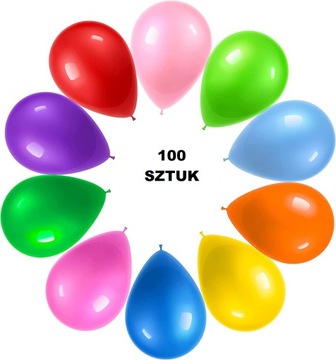 BALONY 100 szt MIX KOLORÓW POŁYSK BALON URODZINOWE