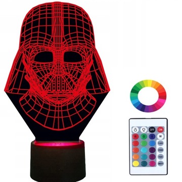 Lampka Nocna z Imieniem Darth Vader 3D Led Grawer