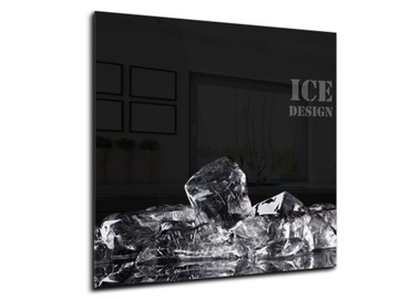 panel szklany między meble dekor 60x60 kostki lodu