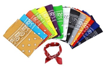 BANDAMKA BANDANA CHUSTKA CHUSTA BANDAMA CZARNA 54cm 16szt.