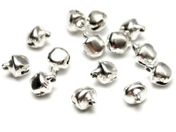 DZWONEK dzwoneczki metalowe 8mm 100 SZTUK srebrne