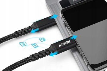КАБЕЛЬ USB-C/USB-C 100 Вт, 2 м, ПЕРЕДАЧА ЗАРЯДКИ QC