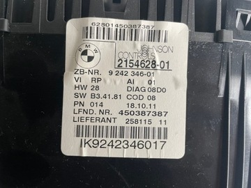 BMW 3 E90 E91 FACELIFT PŘÍSTROJOVÁ DESKA BUDÍKY 2154628