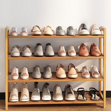 БАМБУКОВЫЙ ШКАФ ДЛЯ ОБУВИ - ПОЛКА-СТОЙКА ДЛЯ ОБУВИ С 4 УРОВНЯМИ STRONG