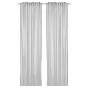 IKEA BYMOTT Zasłona 2 szt jasnoszary paski 120x300