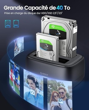 Двойная док-станция для жестких дисков SATA 2,5/3,5 дюйма HDD/SSD USB 3.1